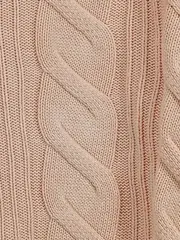 Vorschaubild 6 von Damen Pullover Strickpullover Zopfmuster Gr. 40 L Rosa Baumwolle Modal
