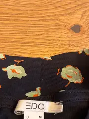 Vorschaubild 3 von Damen Langarmshirt Blumenmuster Blau Gr. M Stehkragen