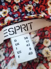 Vorschaubild 3 von Damen Freizeitkleid Blumenmuster Gr. 38 Rot Langarm Viskose