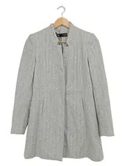 Vorschaubild 1 von Damen Leichte Jacke Mantel Fischgrät Grau Gr. XS 34
