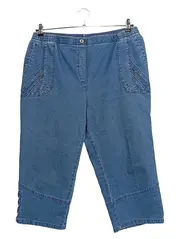 Vorschaubild 1 von Capri Jeans Shorts Damen Baumwolle Stretch Blau Gr. 48