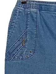 Vorschaubild 3 von Capri Jeans Shorts Damen Baumwolle Stretch Blau Gr. 48