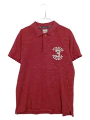 Vorschaubild 1 von Herren Poloshirt Gr. L rot meliert Kurzarm Freizeit Stickerei