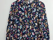 Vorschaubild 2 von Damen Bluse Langarm Gr. 36/S Mehrfarbig Abstrakt Viskose