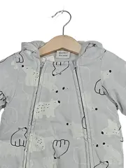Vorschaubild 2 von Schneeanzug Kinder Overall Kapuze Tiermotiv Grau Gr. 56