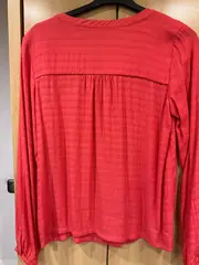 Vorschaubild 2 von Damen Bluse Langarm Pink Gr. M 38 Strukturmuster Casual