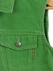 Vorschaubild 3 von Kinder Jeansweste Gr. 140 Grün Ärmellos Baumwolle Freizeit Vintage