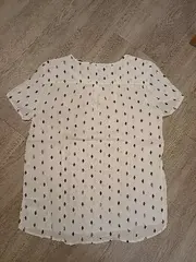 Vorschaubild 2 von Damen Bluse Kurzarm Gr. 40/L Weiß Geometrisch Viskose