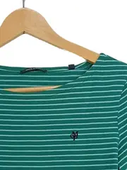 Vorschaubild 3 von Damen T-Shirt Gr. S grün weiß gestreift Baumwolle
