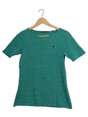Vorschaubild 1 von Damen T-Shirt Gr. S grün weiß gestreift Baumwolle