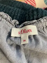 Vorschaubild 4 von Damen Bluse Gr. 36/S Blau Gestreift Kurzarm Viskose