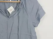Vorschaubild 2 von Damen Bluse Gr. 36/S Blau Gestreift Kurzarm Viskose