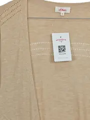 Vorschaubild 4 von Damen Strickjacke Cardigan Gr. 38 M Beige Lochmuster