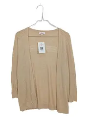 Vorschaubild 1 von Damen Strickjacke Cardigan Gr. 38 M Beige Lochmuster