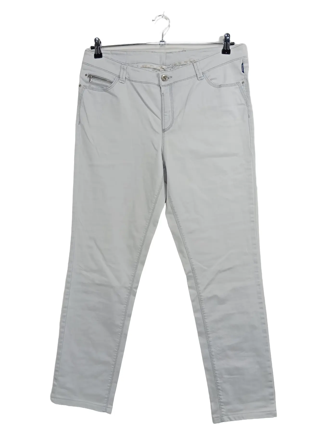 GARDEUR Damen Stoffhose Baumwolle Stretch Casual Grau Gr. 46 L30