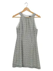 Vorschaubild 2 von Premium Damen Sommerkleid Gr. 38 Weiß Geometrisch Muster