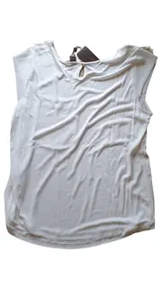 Vorschaubild 2 von Selection Damen T-Shirt Top Gr. 44 Weiß Viskose Casual Blusenshirt