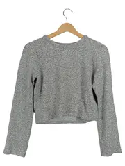 Vorschaubild 1 von Trafaluc Damen Pullover Gr. 40 L Grau Meliert Viskose Langarmshirt Basic