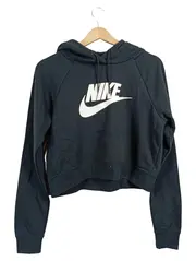 Vorschaubild 1 von Damen Cropped Hoodie Kapuzenpullover Schwarz Gr. M Sportswear
