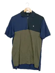 Vorschaubild 1 von Herren Poloshirt Gr. M Colorblock Navy Oliv Reißverschluss