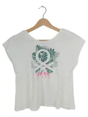 Vorschaubild 1 von BENETTON Mädchen T-Shirt Good Vibes Tropical Print Gr. 150/152 Weiß
