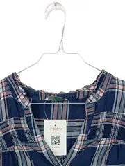 Vorschaubild 2 von EDC Damen Hemdbluse Kariert Baumwolle Langarm Freizeit Blau Gr. L