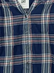 Vorschaubild 3 von EDC Damen Hemdbluse Kariert Baumwolle Langarm Freizeit Blau Gr. L