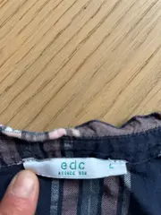 Vorschaubild 5 von EDC Damen Hemdbluse Kariert Baumwolle Langarm Freizeit Blau Gr. L