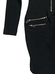 Vorschaubild 3 von Damen Minikleid Schwarz Reißverschluss Bodycon XS Freizeitkleid