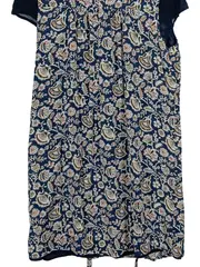 Vorschaubild 2 von Tunikakleid Damen Blau Paisley Midikleid Boho Freizeit Gr. 42 XL