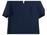 Vorschaubild 3 von Premium Damen Businesskleid Gr. 44 Blau Strukturmuster Kurzarm