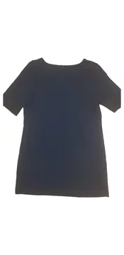 Vorschaubild 2 von Premium Damen Businesskleid Gr. 44 Blau Strukturmuster Kurzarm