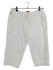 Vorschaubild 1 von EDC Damen Stoffhose Capri Casual Baumwolle Weiß Gr. 42 W33