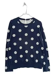 Vorschaubild 1 von Damen Pullover Gr. 36/S Blau Punkte 100% Baumwolle Langarm Casual