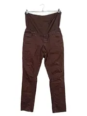 Vorschaubild 1 von Umstandshose Damen Gr. 40 Braun Baumwolle Schwangerschaftshose