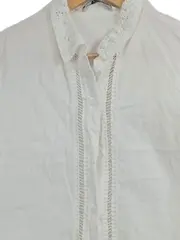 Vorschaubild 2 von Damen Bluse 34/XS Weiß mit Spitze und Häkeldetails