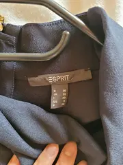 Vorschaubild 5 von Damen Bluse Gr. 36 Dunkelblau Kurzarm Elegant Drapiert