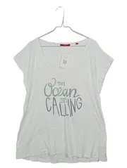 Vorschaubild 1 von Damen T-Shirt Gr. 46 Weiß Schriftzug Baumwolle Casual Freizeit