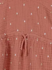 Vorschaubild 3 von Mädchen Musselin Kleid Gr. 104 Rosa Gepunktet Tunika