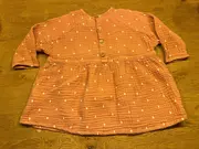 Vorschaubild 2 von Mädchen Musselin Kleid Gr. 104 Rosa Gepunktet Tunika