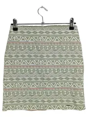 Vorschaubild 1 von Damen Minirock Gr. S Ethno Muster Grün Baumwolle Stretch