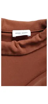 Vorschaubild 3 von Langarmshirt Damen Gr. 36 Braun Stehkragen Viskose Reißverschluss