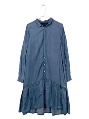 Vorschaubild 1 von Jeanskleid Gr. 176 Blau Midikleid Viskose Rüschen Freizeit