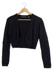 Vorschaubild 1 von Damen Bolero Strickjacke Schwarz Gr. S Cropped Basic