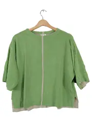 Vorschaubild 1 von Damen Strickpullover Gr. 44 Grün Viskose 3/4-Arm Casual