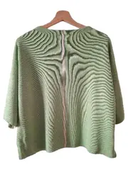 Vorschaubild 2 von Damen Strickpullover Gr. 44 Grün Viskose 3/4-Arm Casual