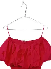 Vorschaubild 2 von Damen Top Rüschen Party Baumwolle Pink Gr. S 36
