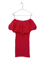 Vorschaubild 1 von Damen Top Rüschen Party Baumwolle Pink Gr. S 36