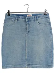 Vorschaubild 1 von Jeansrock Damen Baumwolle Midirock Stretch Blau Gr. 40 L