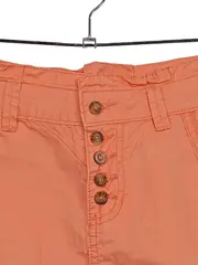 Vorschaubild 3 von Damen Minirock Gr. 32 Orange Baumwolle Knopfleiste